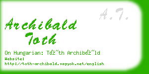 archibald toth business card